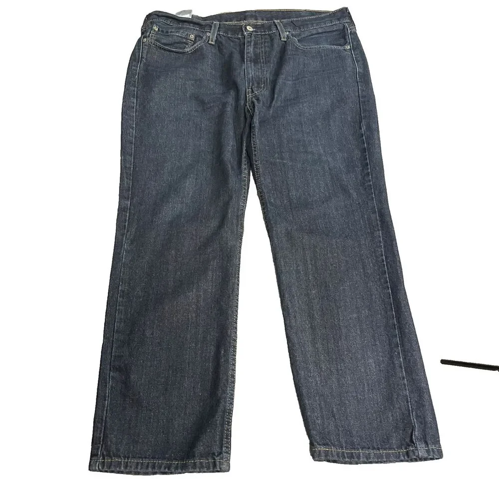 Levi Mens 514 denim straight‎ leg dark blue wash 5 pocket 38x30
